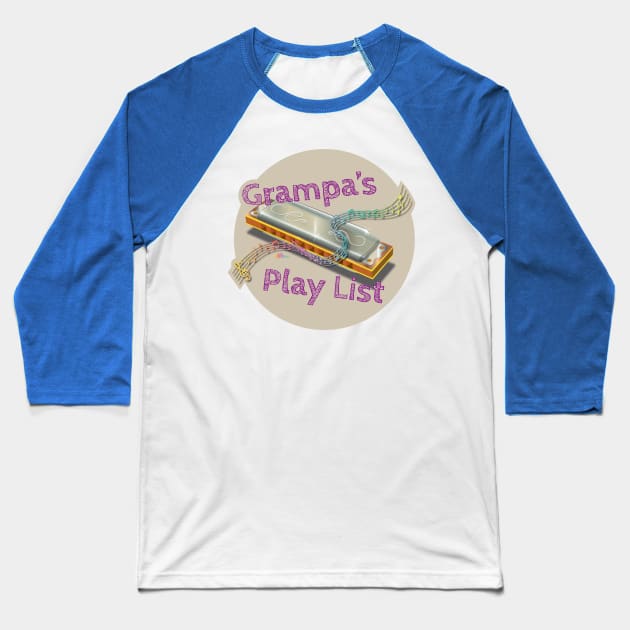 Grampa's Play List Baseball T-Shirt by NN Tease